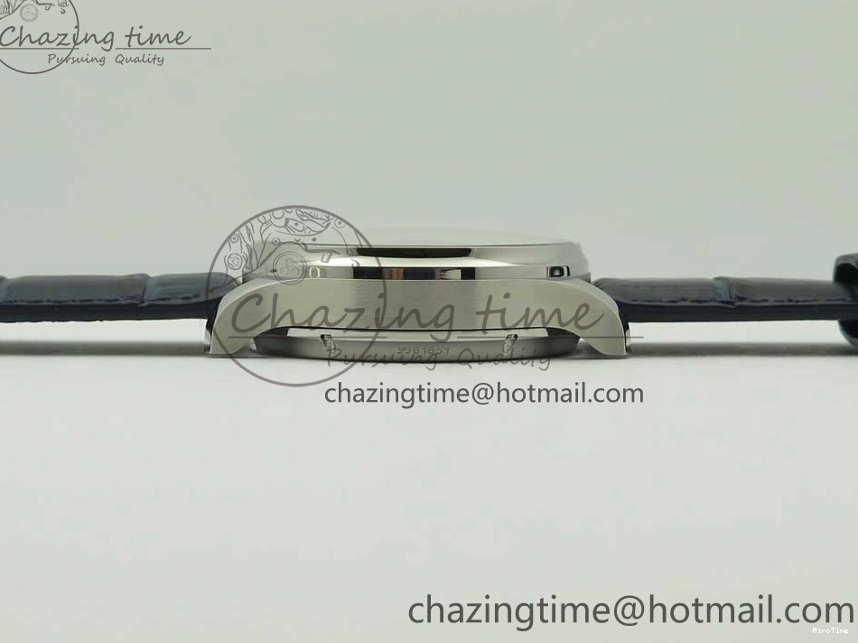 MIROTIME 0207 Portuguese Tourbillon IW5046 SS ZF Best Edition White Dial Blue Markers on Blue Leather Strap Fashionable 7149